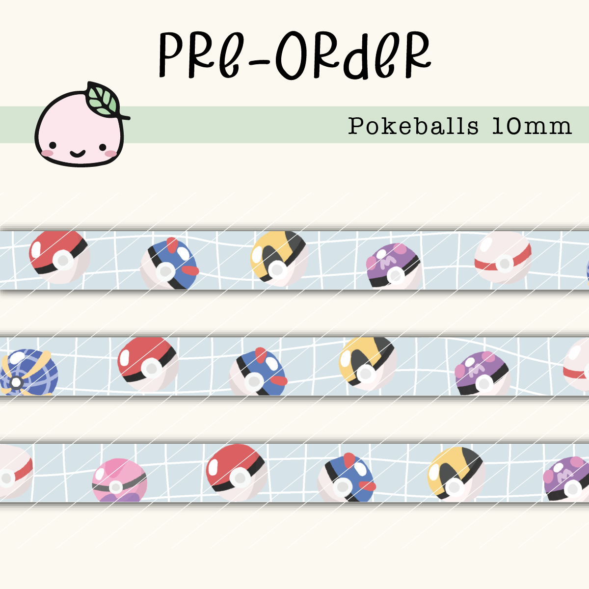 WT PREORDER | Pokeballs Washi Tape | 10mm x 10m (Save 20%)
