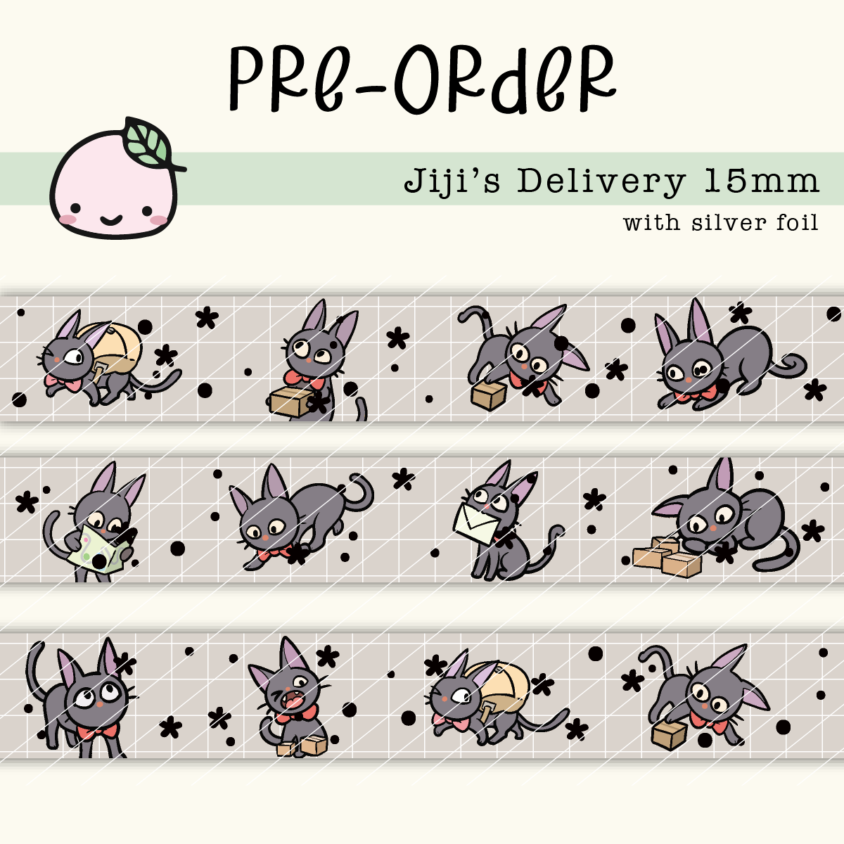 WT PREORDER | Jiji's Delivery Washi Tape (Silver Foil) | 15mm x 10m