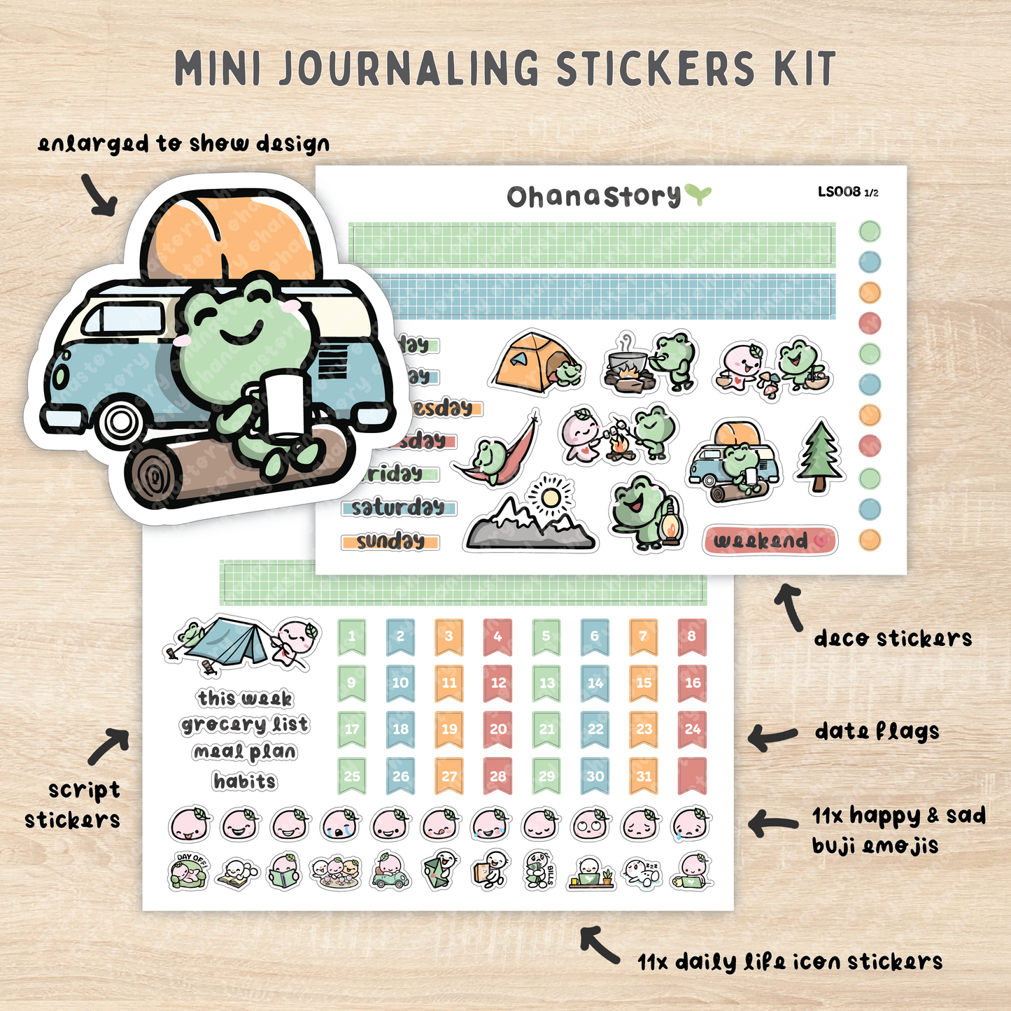 LS008 | Camping with Froggo & Buji Mini Journaling Kit