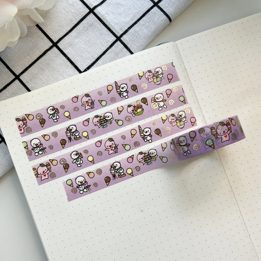 WT | Delightful Ice Cream (Gold Foil) Washi Tape | 15mm x 10m