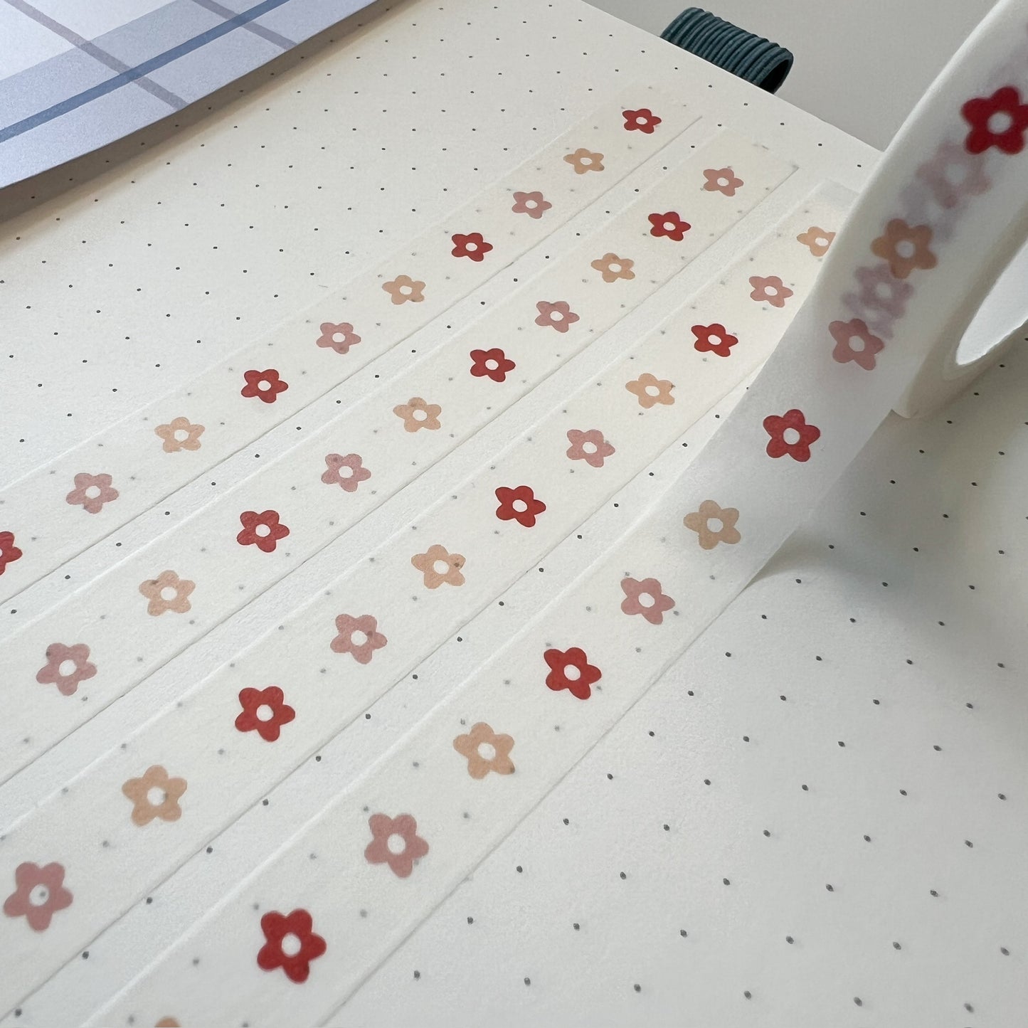 WT | Simple Red Flowers Washi Tape | 10mm x 10m | Collab with @createwithpen