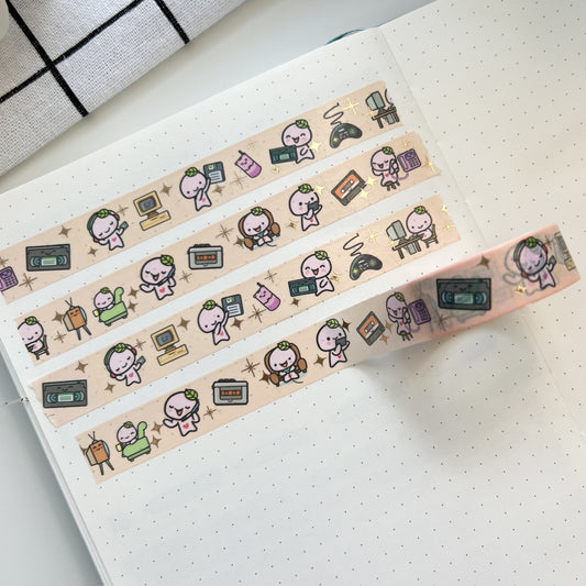 WT | Buji Retro Gadjets (Gold Foil) Washi Tape | 15mm x 10m