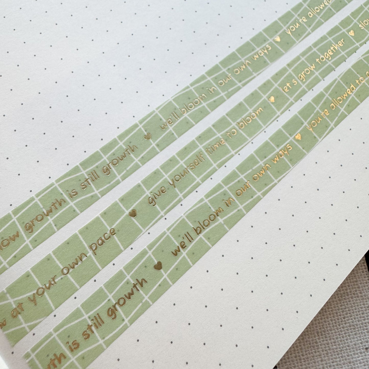 WT028 | Let's Grow Together Washi Tape (Gold Foil) | 10mm x 10m