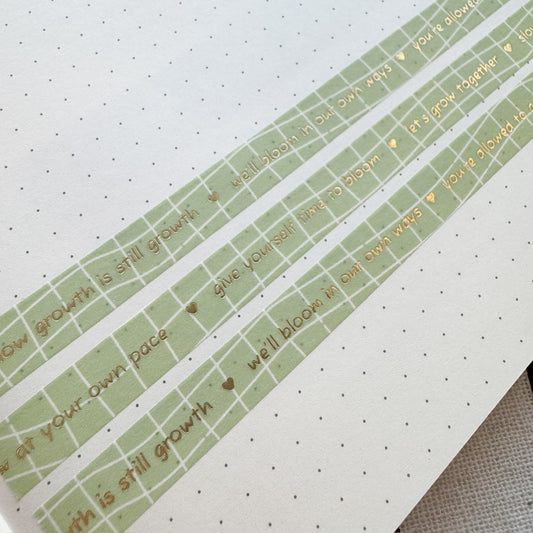 WT028 | Let's Grow Together Washi Tape (Gold Foil) | 10mm x 10m