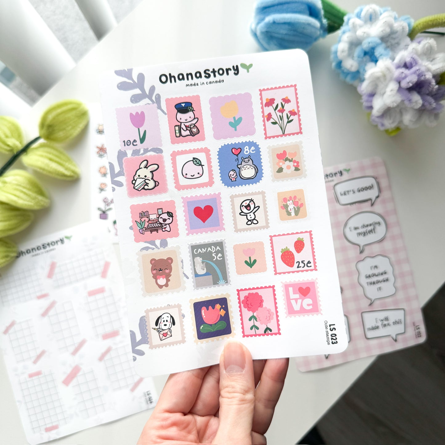 LS023 | Cute Stamps Journaling Sticker Sheet