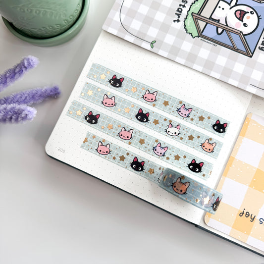 WT | Kitty Faces Washi Tape | 15mm x 10m