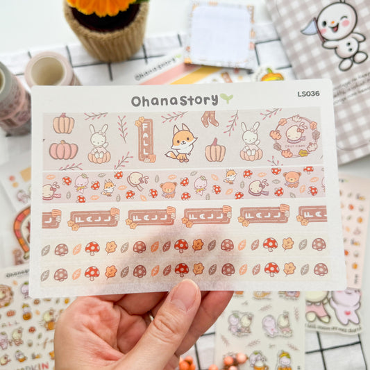 LS036 + LS037 | Fall Washi Tape Stickers - 2 sheets