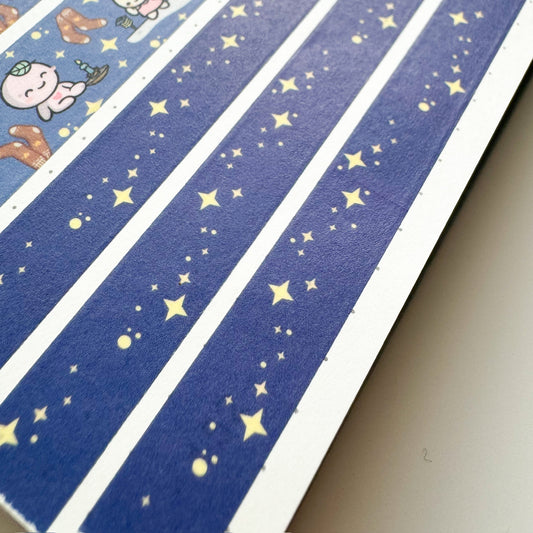WT052 | Starry Night Washi Tape | 10mm x 10m | Collab with @createwithpen