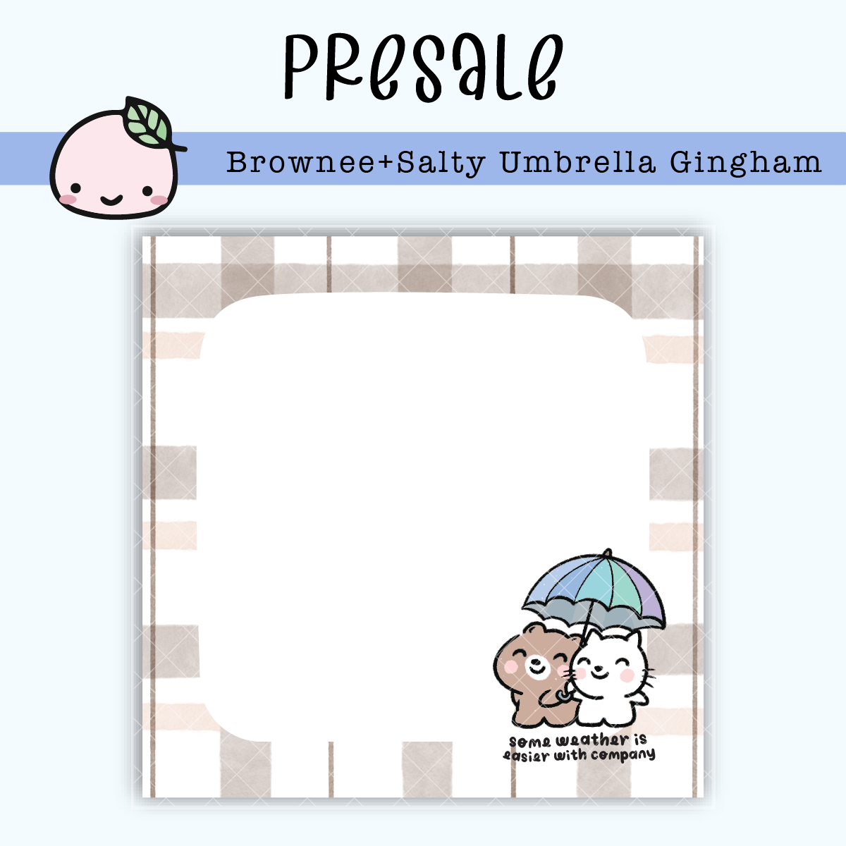 SN002 PRESALE | Brownee+Salty Umbrella Gingham Sticky Notes