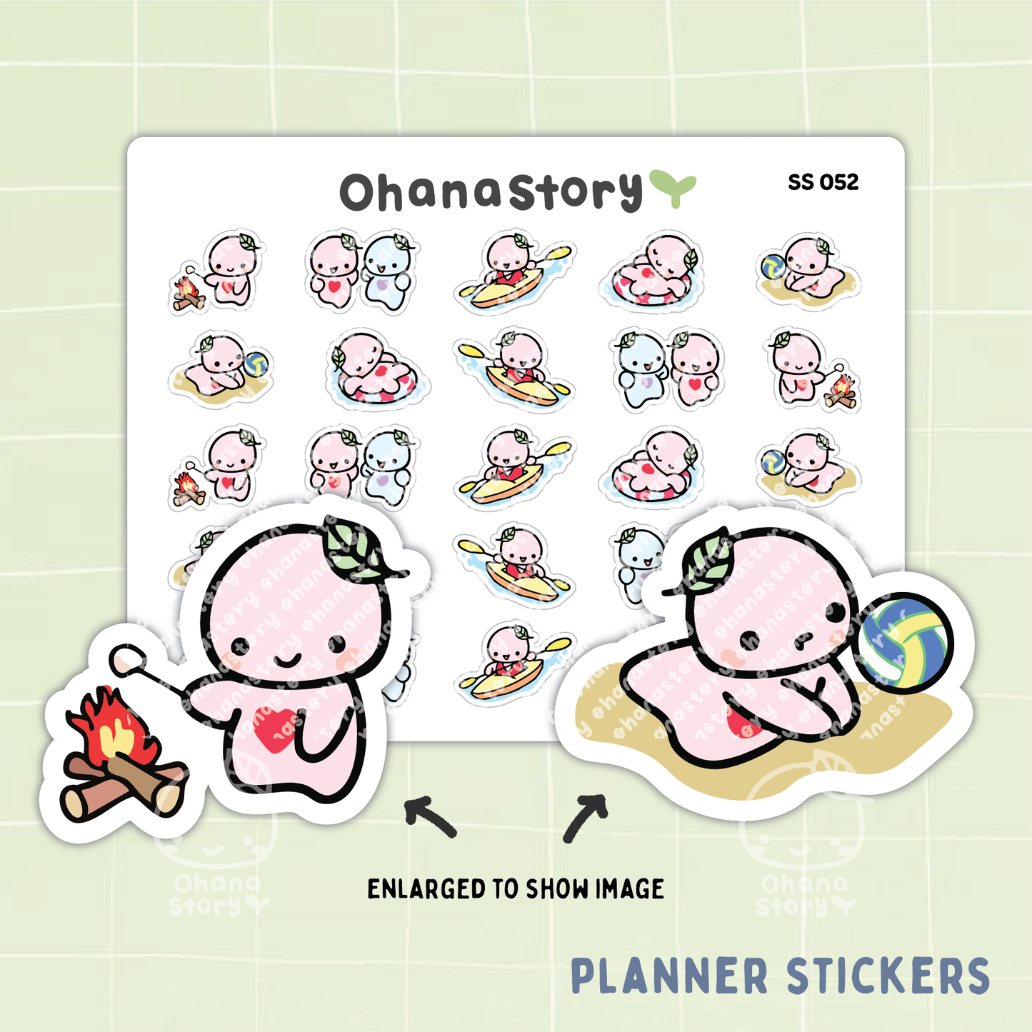 SS052 | Summer Activities Icon Stickers Sheet
