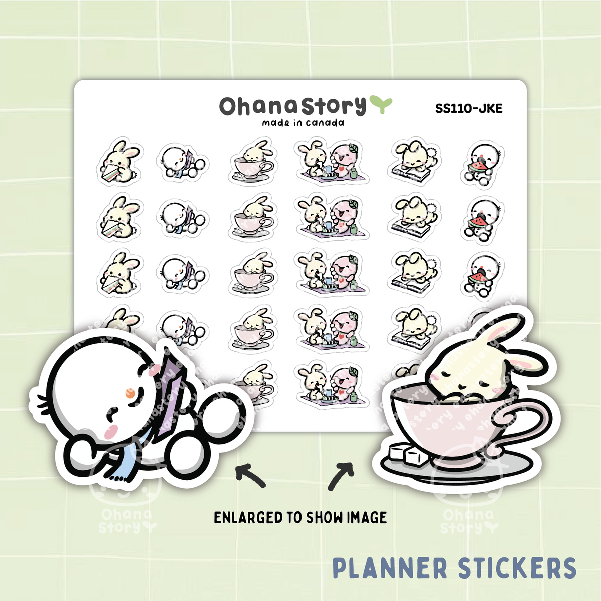 SS110 | Bunny Picnic Small Deco Stickers Sheet