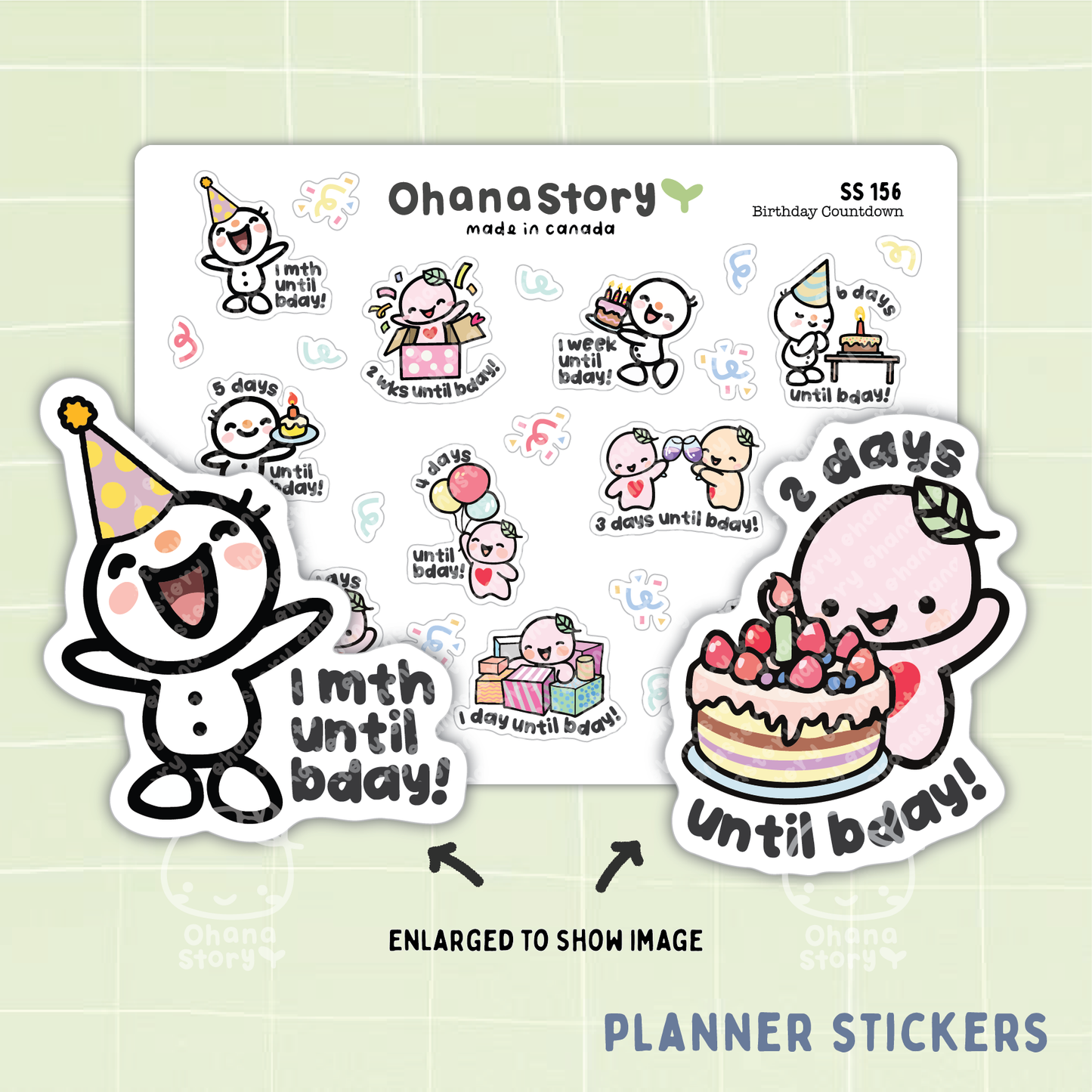 SS156 | Birthday Countdown Icon Stickers Sheet