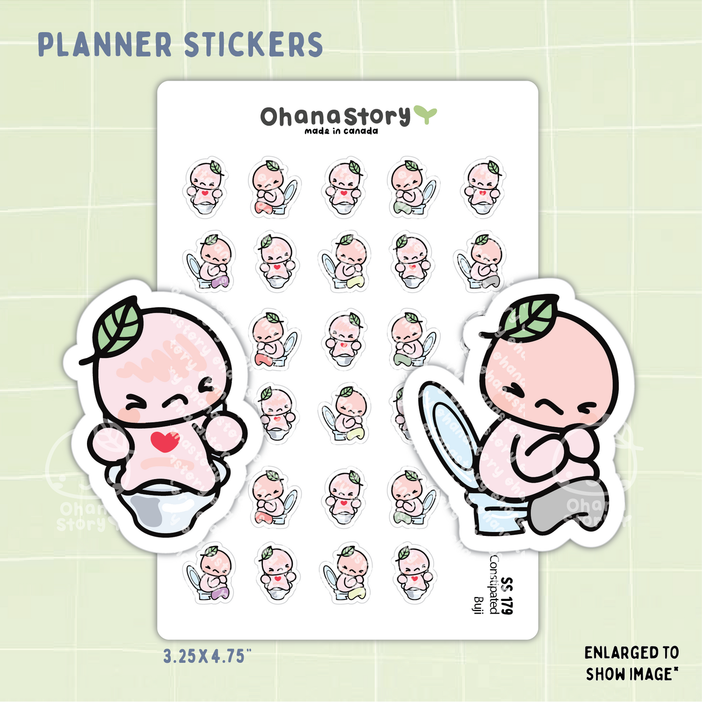SS179 | Constipated Buji Icon Stickers Sheet