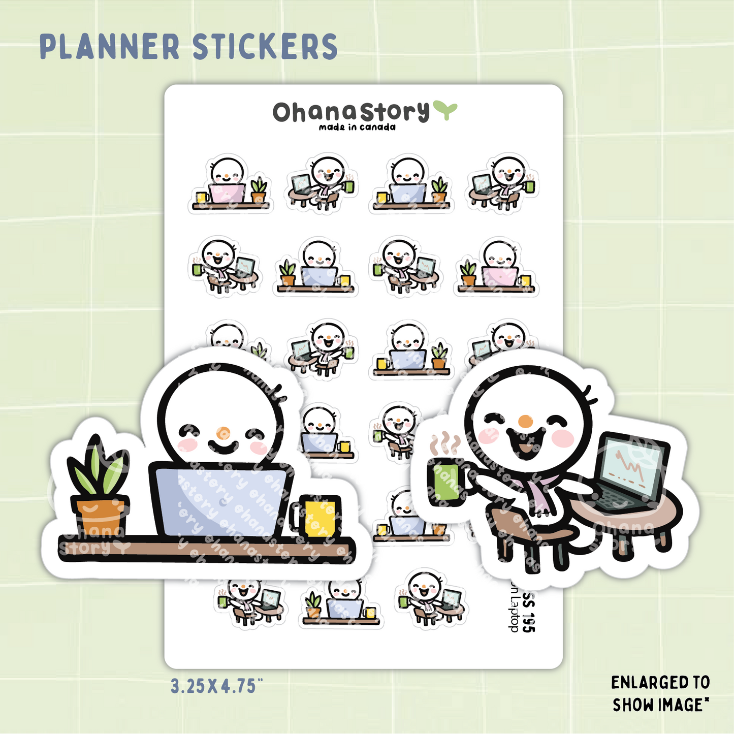 SS195 | Work on Laptop Snomi Icon Stickers Sheet