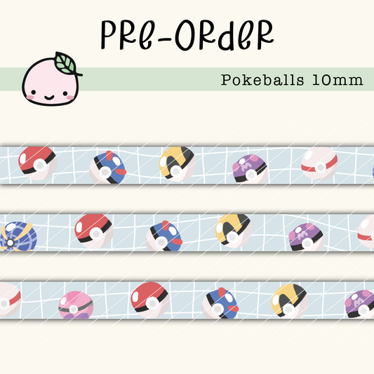WT PREORDER | Pokeballs Washi Tape | 10mm x 10m (Save 20%)