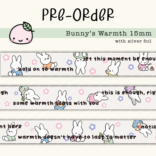 WT PREORDER | Bunny's Warmth Washi Tape (Silver Foil) | 15mm x 10m