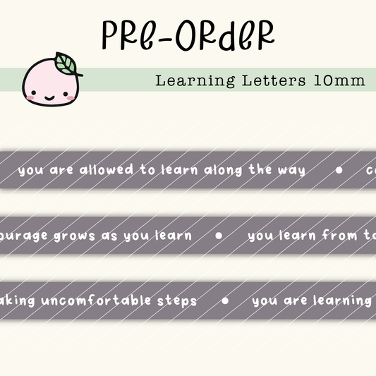 WT PREORDER | Learning Letters Washi Tape | 10mm x 10m