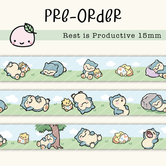 WT PREORDER | Rest is Productive Washi Tape| 15mm x 10m