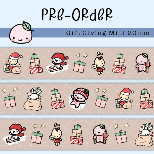 WT056 (PREORDER) | Gift Giving Mini Washi Tape | 20mm x 10m | Collab with @createwithpen | Saves 15%