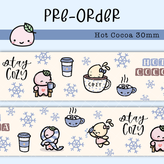 WT060 (PREORDER) | Hot Cocoa Washi Tape | 30mm x 10m | Collab with @createwithpen | Saves 15%