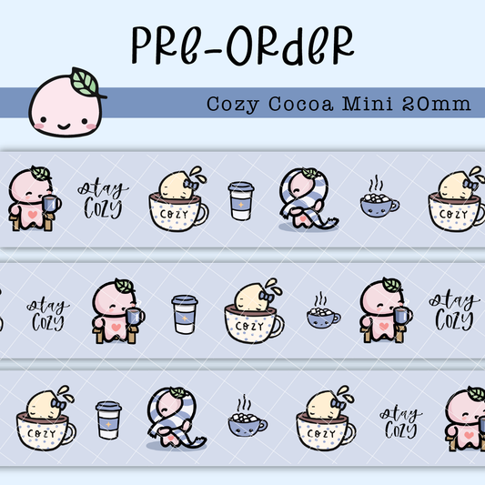 WT061 (PREORDER) | Cozy Cocoa Mini Washi Tape | 20mm x 10m | Collab with @createwithpen | Saves 15%