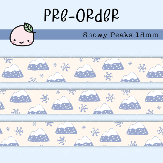 WT062 (PREORDER) | Snowy Peaks Washi Tape | 15mm x 10m | Collab with @createwithpen | Saves 15%