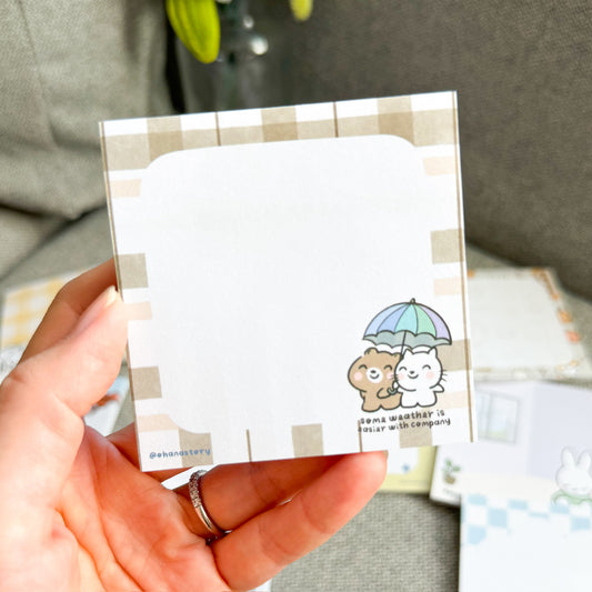 SN002 | Brownee+Salty Umbrella Gingham Sticky Notes