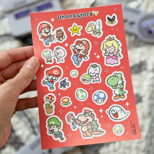 LS015 | It's A Me, Mario Vinyl Sticker Sheet