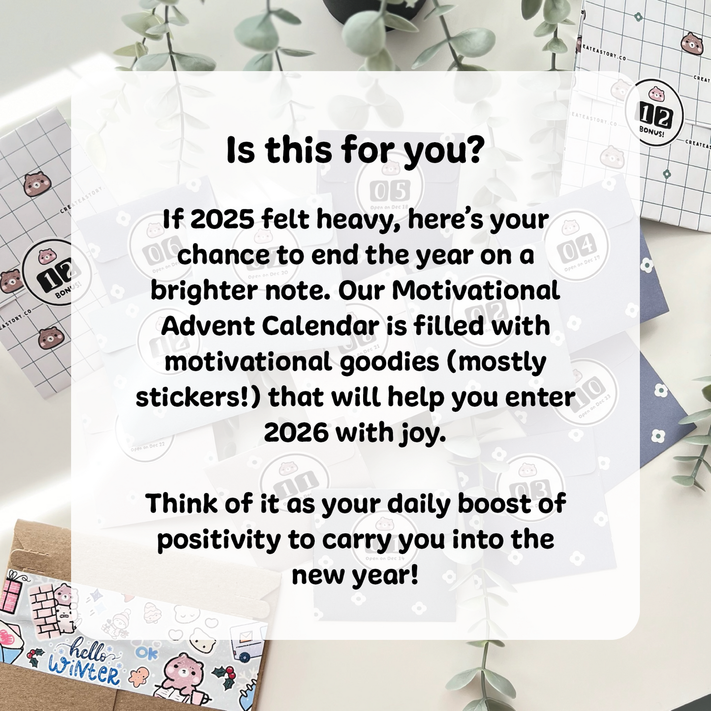 12 Days of Motivational Stickers Advent Calendar 2025