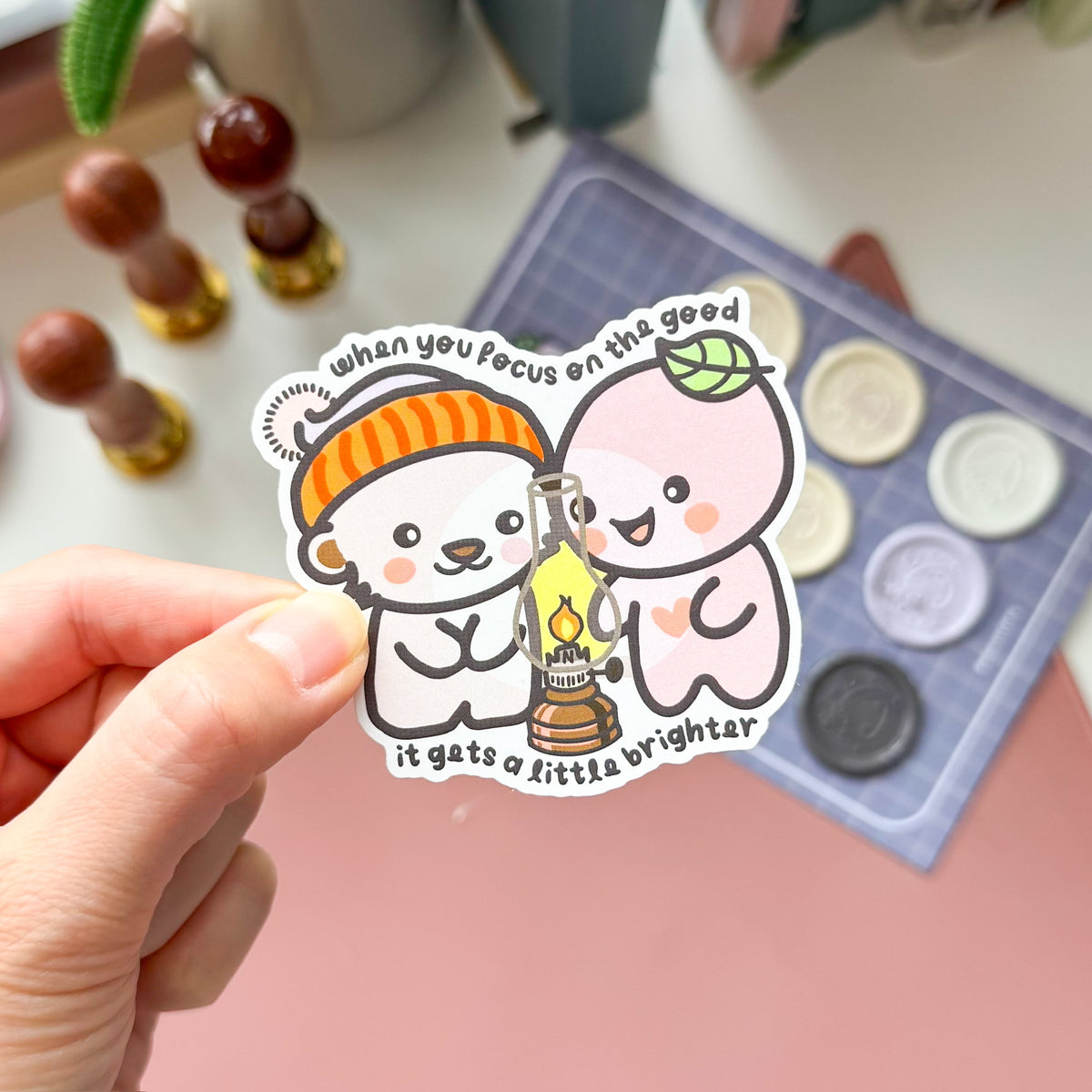 🎁 DC | "When You Focus On The Good..." Buji & Polar Bear Die Cut Sticker | Nov 2026 Tier 1 Freebie (100% off)