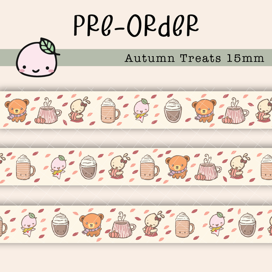 WT046 PREORDER | Autumn Treats Washi Tape | 15mm x 10m | Collab with @createwithpen