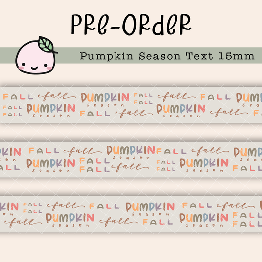 WT049 PREORDER | Pumpkin Season Text Washi Tape | 15mm x 10m | Collab with @createwithpen