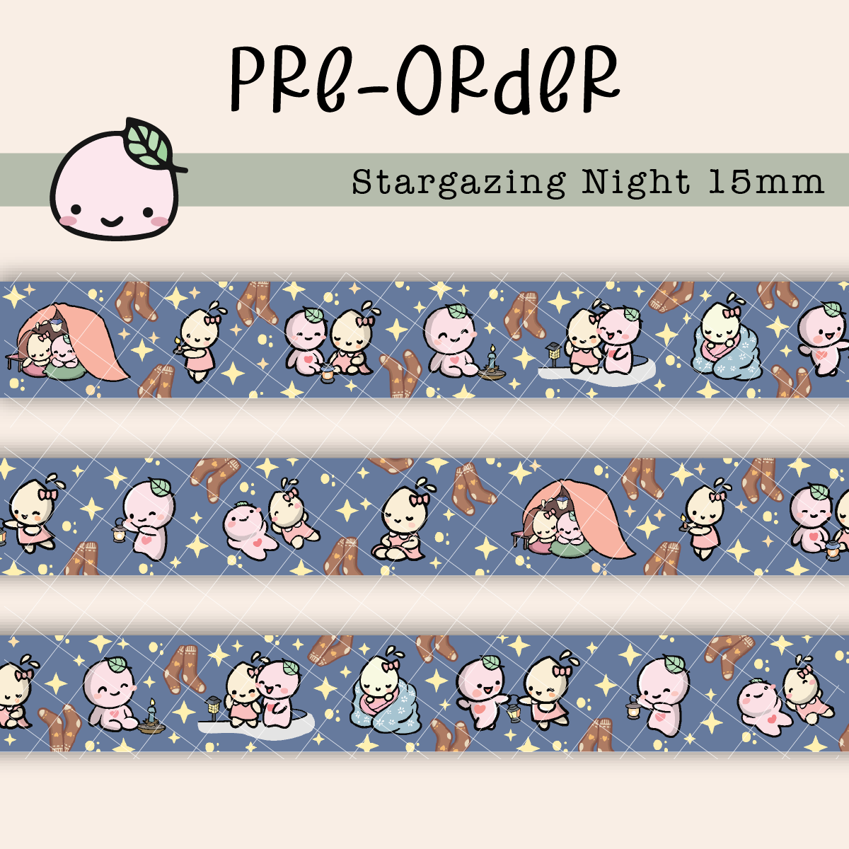 WT051 PREORDER | Stargazing Night Washi Tape | 15mm x 10m | Collab with @createwithpen