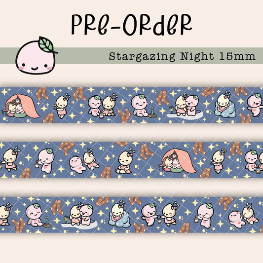 WT051 PREORDER | Stargazing Night Washi Tape | 15mm x 10m | Collab with @createwithpen