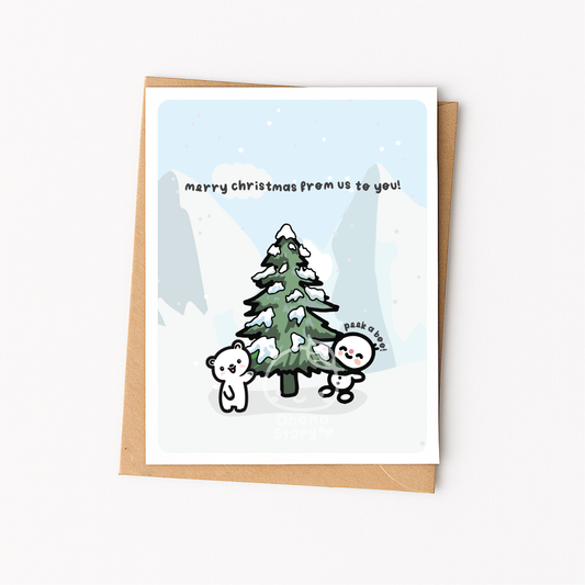 "merry christmas from us to you" Christmas Greeting Card | Blank Inside