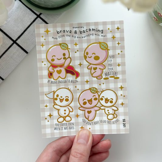 SS201 | Bravery and Courage | May 2026 Mail Club Encouraging Sticker Sheet
