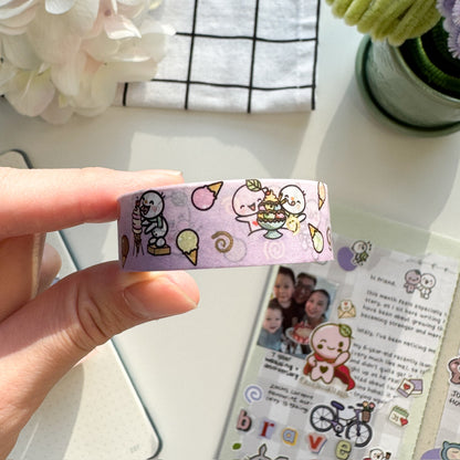 WT | Delightful Ice Cream (Gold Foil) Washi Tape | 15mm x 10m