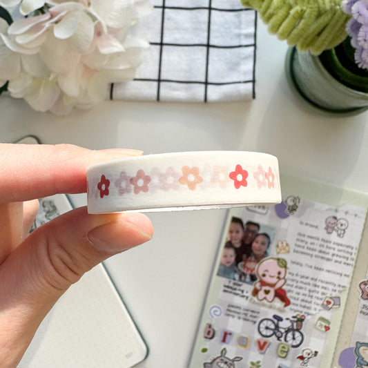 WT | Simple Red Flowers Washi Tape | 10mm x 10m | Collab with @createwithpen
