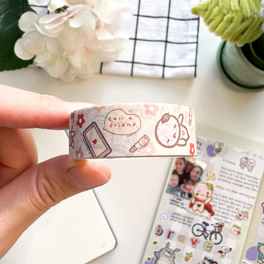 WT | Self Care Washi Tape | 15mm x 10m | Collab with @createwithpen