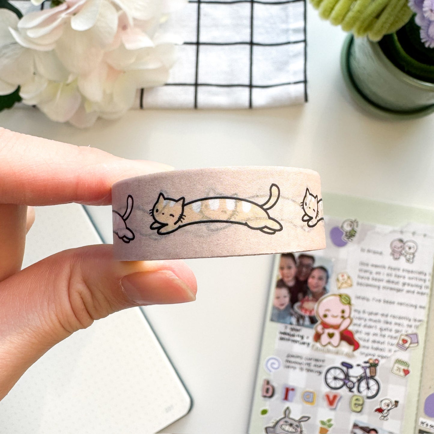 WT | Long Cats Washi Tape | 15mm x 10m | Collab with @createwithpen