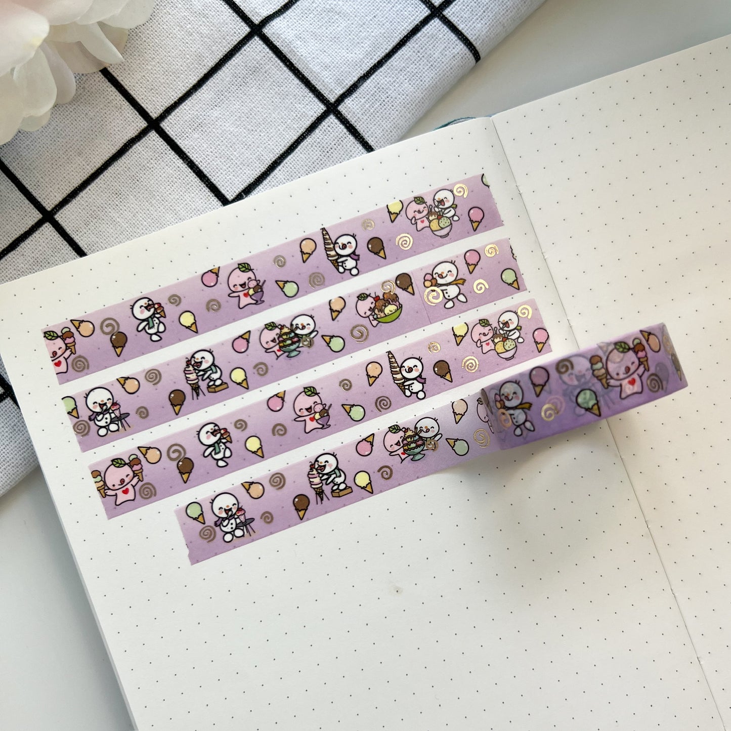 WT | Delightful Ice Cream (Gold Foil) Washi Tape | 15mm x 10m