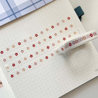 WT | Simple Red Flowers Washi Tape | 10mm x 10m | Collab with @createwithpen