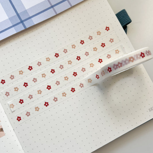 WT | Simple Red Flowers Washi Tape | 10mm x 10m | Collab with @createwithpen