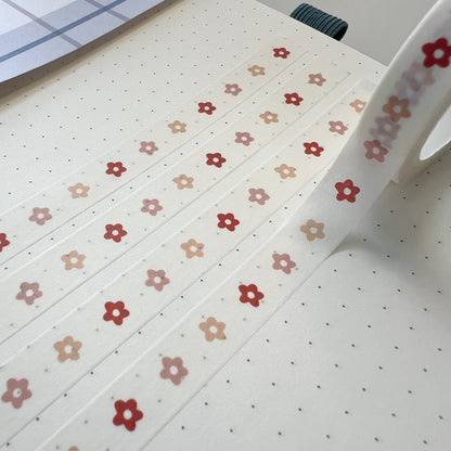 WT | Simple Red Flowers Washi Tape | 10mm x 10m | Collab with @createwithpen