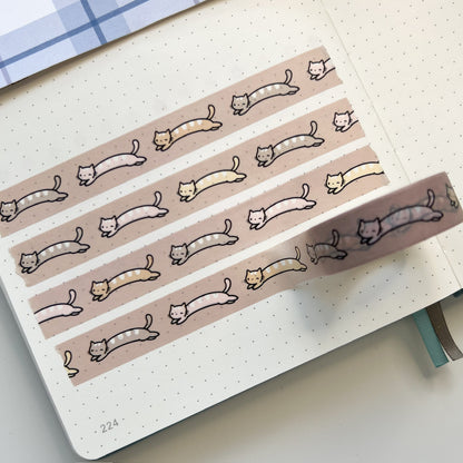WT | Long Cats Washi Tape | 15mm x 10m | Collab with @createwithpen