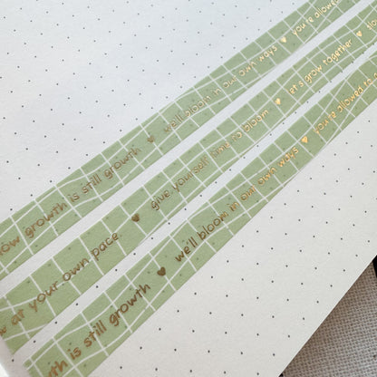 WT028 | Let's Grow Together Washi Tape (Gold Foil) | 10mm x 10m