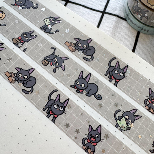 WT033 | Jiji's Delivery Washi Tape (Silver Foil) | 15mm x 10m