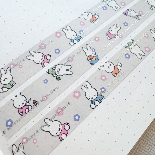 WT036 | Bunny's Warmth Washi Tape (Silver Foil) | 15mm x 10m
