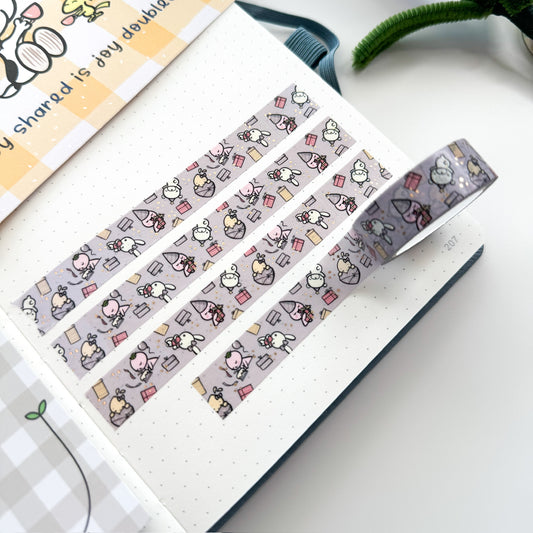 WT | Birthday with Buji & Tinta Washi Tape | 15mm x 10m | Collab with @createwithpen