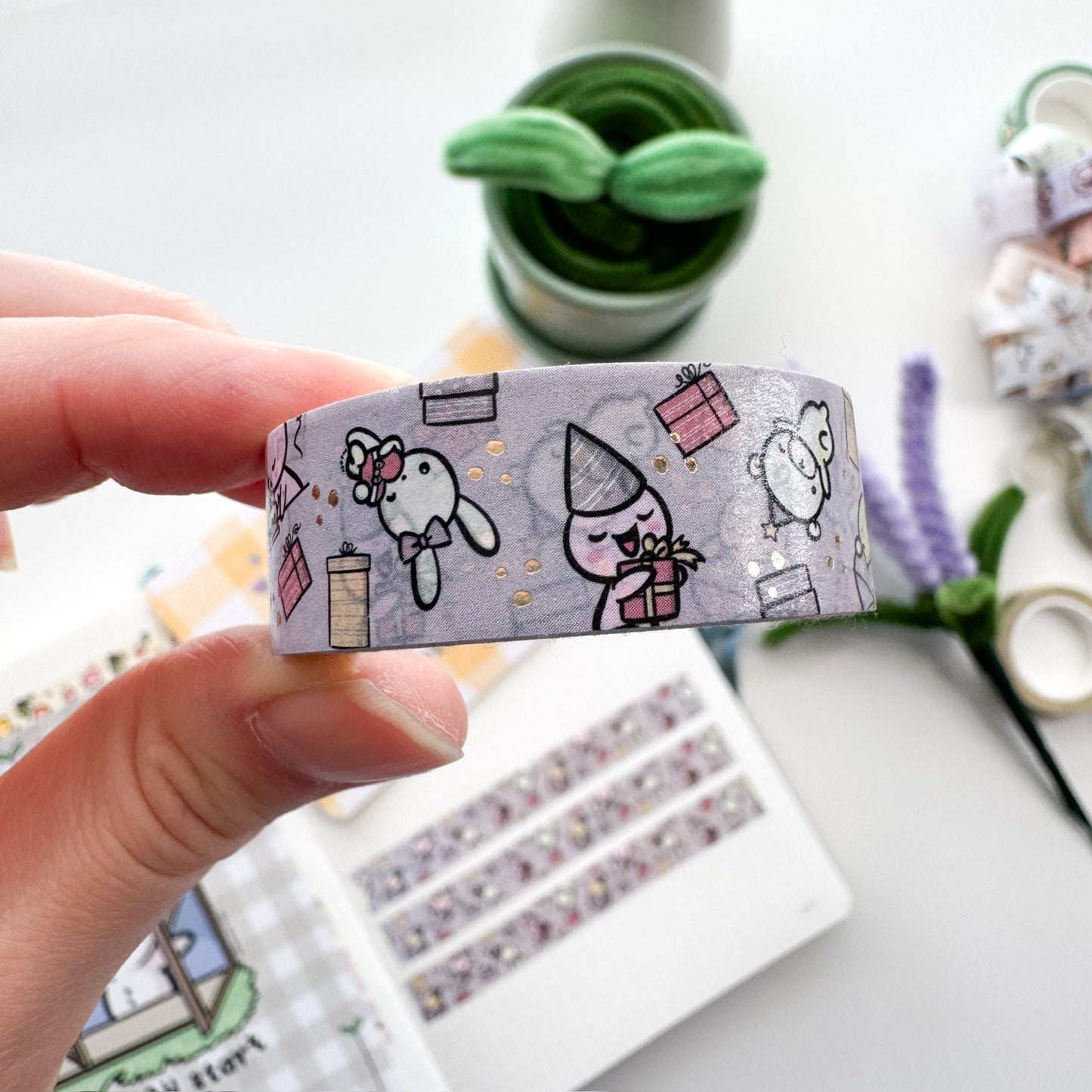 WT | Birthday with Buji & Tinta Washi Tape | 15mm x 10m | Collab with @createwithpen
